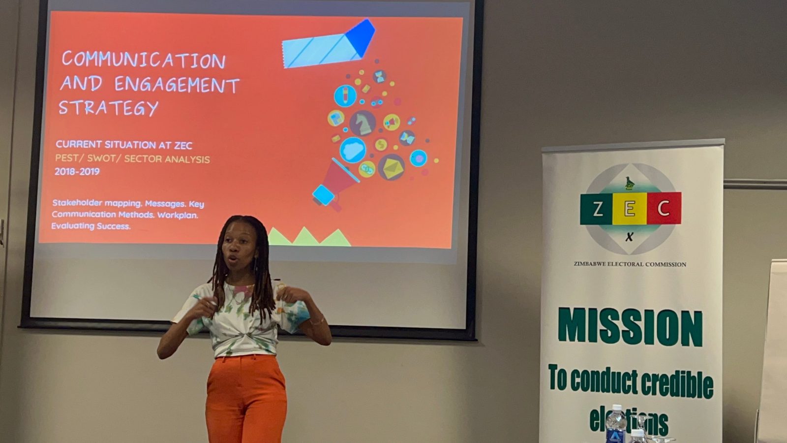 Mantate presenting a communication strategy to the Zimbabwe Electoral Commission